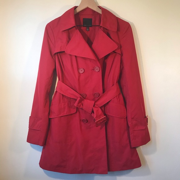 The Limited Jackets & Blazers - The Limited Trench Coat Double Breasted Red Belted
